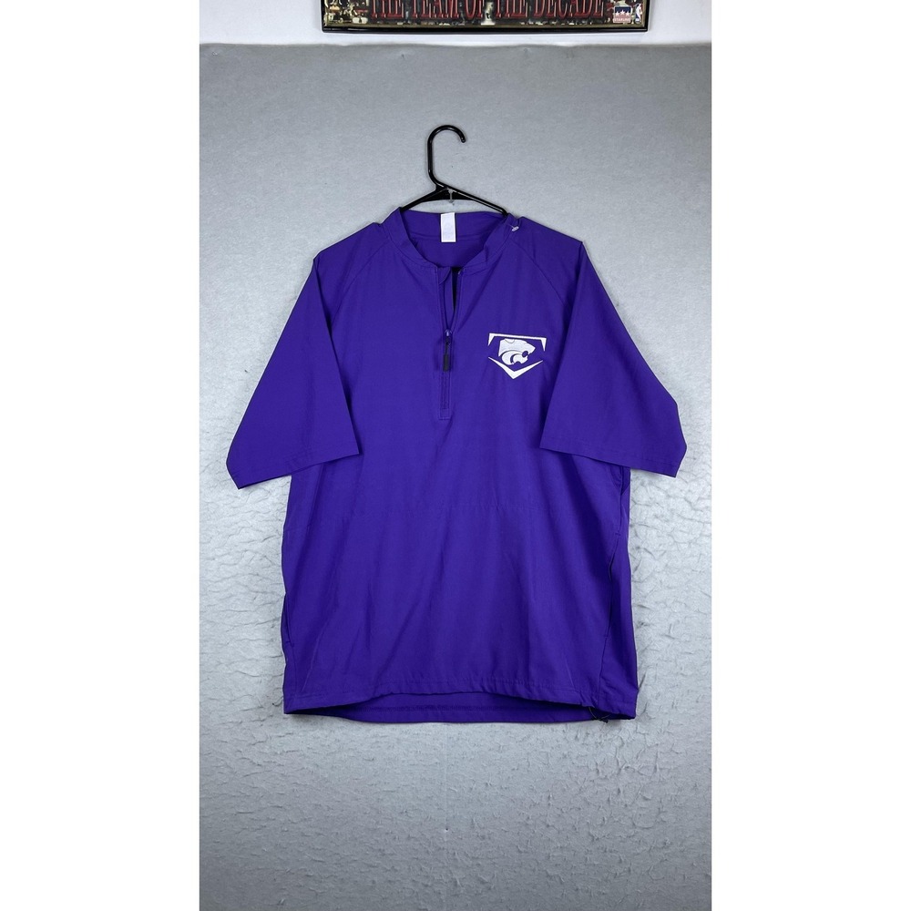 Kansas State Wildcats Shirt Mens Medium Purple NCAA Baseball BAW 1/4 Zip